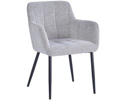 Livingfurn Eetkamerstoel Bronco - Beige Stof - Zithoogte 51cm - Set van 2