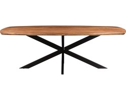 Livingfurn - Eetkamertafel Jesper Danish Oval 230cm - Mangohout / Gecoat Staal