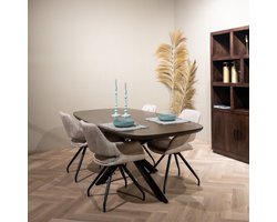 Livingfurn - Eetkamertafel Jesper Danish Oval Brown 180 cm - Mangohout