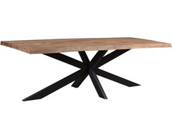 Livingfurn - Eetkamertafel Nairobi Tree Top 200cm - Mangohout - Bruin