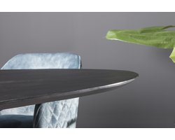 Livingfurn - Eetkamertafel Oslo Ovaal Zwart - Acasia Hout - 180 cm - Zwart