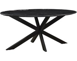 Livingfurn - Eetkamertafel - Rond - Riverwood - 180 cm - Zwart