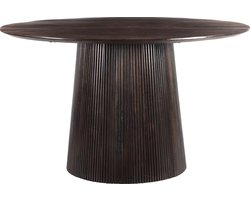 Livingfurn - Eetkamertafel Salvator Walnut 130cm - Mangohout