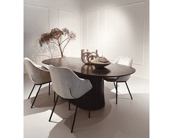 Livingfurn - Eetkamertafel Salvator Walnut 200cm - Mangohout