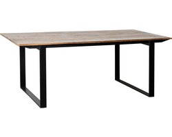 Livingfurn - Eetkamertafel Valdez - U poot - Mango Hout - 200 cm - Bruin