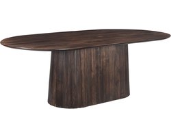 Livingfurn eettafel Salvator bruin 230x110x76 cm ovaal mangohout
