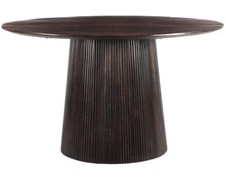 Livingfurn eettafel Salvator walnut 130x130x76 cm mangohout