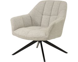 Livingfurn - Fauteuil - Tom Sand - Beige - Stof
