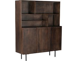 Livingfurn - Kabinetkast Elan 135cm - Mangohout / Gecoat Staal