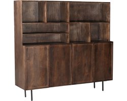 Livingfurn - Kabinetkast Elan 180cm - Mangohout / Gecoat Staal