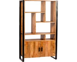 Livingfurn - Kabinetkast Nairobi - 110x180 - Mangohout en Gecoat Staal