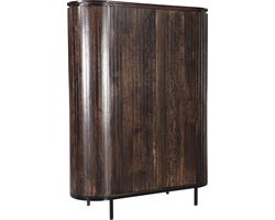 Livingfurn - Kabinetkast Noor Walnut 150cm - Mangohout / Gecoat Staal