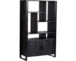 Livingfurn - Kabinetkast Norris 110cm - Mangohout / Gecoat Staal