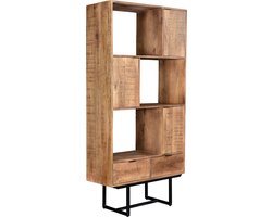 Livingfurn - Kabinetkast Valdez - 40x100x200 - Mangohout en Gecoat Staal