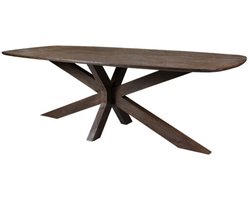 Livingfurn - Lissabon eettafel Deens ovaal 210 cm - donkerbruin