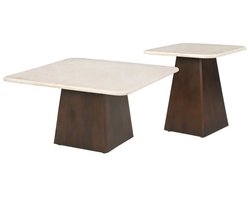 Livingfurn salontafel Brix Bottecino 75x75x32 cm vierkant marmer