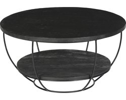 Livingfurn - Salontafel Evan Norris - 85x85x44 cm - Mangohout / Gecoat Staal