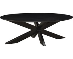 Livingfurn - Salontafel Oslo Ovaal Zwart -70x130x40 - Acaciahout