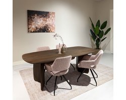 Livingfurn - Trevor eettafel Deens ovaal 220 cm - donkerbruin