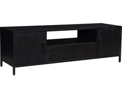 Livingfurn - TV Meubel Kala 160cm - Mangohout / Gecoat Staal