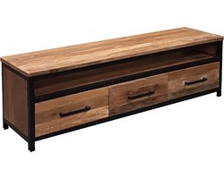 Livingfurn Tv-Meubel Montreal 160cm Teakhout Gecoat Staal
