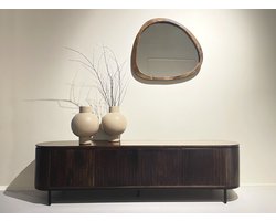 Livingfurn - TV Meubel Noor Walnut 170cm - Mangohout / Gecoat Staal