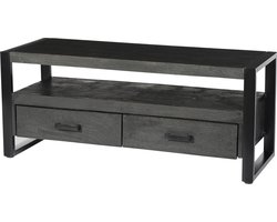 Livingfurn - TV Meubel Norris - 120x50x45 cm - Mangohout / Gecoat Staal