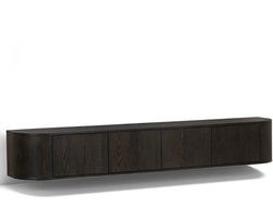 Livingfurn tv meubel Novero espresso zwevend 220x35x33 cm eiken