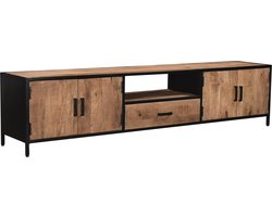 Livingfurn - TV Meubel Sturdy 220 cm - Mangohout / Gecoat Staal