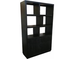 Livingfurn - Vitrinekast Jaxx Black 120cm - Mangohout