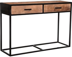 Livingfurn - Wandtafel Sturdy - 120x80x35 cm - Mangohout / Gecoat Staal
