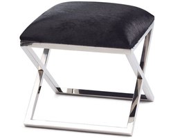 LivingLux Krukje Koeienhuid met RVS onderstel