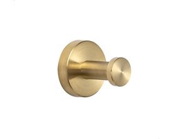 Livinq Handdoekhaak Messing - Handdoekhaakje - Badkamer Haak - Goud - Geborsteld Messing PVD