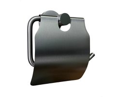 Livinq Toiletrol Houder Met Klep Gun Metal - Toiletrolhouder met klep - Wc Rolhouder - Geborsteld Gunmetal PVD