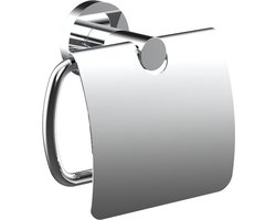 Livinq Toiletrolhouder met klep Chroom - Wc Rol Houder met klep - Hangende Wc Rolhouder - Chroom