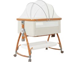 Livista® 3-in-1 Babybed – 6 Hoogtestanden – Co-Sleeper – Meergroeibed – 5° Hellingshoek – Met Wielen en Slot – Beige