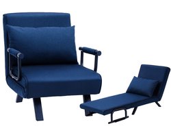 Livista 3-in-1 Uitklapbare Slaapstoel Belastbaar Tot 100 kg Blauw - Inklapbare Slaapbank Met Verstelbare Rugleuning - Modern Design Logeerbed - Slaapfauteuil