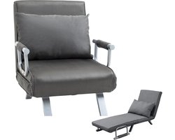 Livista 3-in-1 Uitklapbare Slaapstoel Belastbaar Tot 100 kg Grijs- Inklapbare Slaapbank Met Verstelbare Rugleuning - Modern Design Logeerbed - Slaapfauteuil
