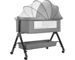 Livista Co Sleeper - 3-in-1 Babybed - Verstelbare Hoogte - 4 Wielen met Slot - Meergroeibed - Mosquito Net - Peuterbed - Inklapbaar en Verstelbare Schommelstand