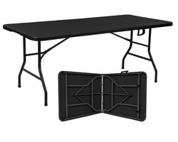 Livista Klaptafel 180x70 cm - Stevig Inklapbare Vouwtafel - Antislip - Weerbestendig - Zwart