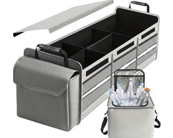 Livista Kofferbak Organizer - Auto Organizer - Opbergbox - met koeltas - drie compartimenten - Grijs