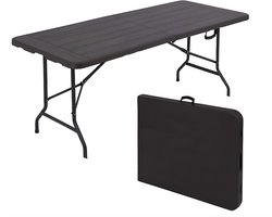 Livista Luxe Klaptafel 180x70 cm – Inklapbare Tafel - Opvouwbare Campingtafel & Stevige Tuintafel – Draagkracht tot 250 kg – Vouwtafel - Antislip en Weerbestendig -Handig voor Feest, Tuin of Camping