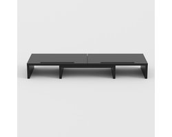 Livista Monitor Verhoger & Standaard – Geschikt voor 1 of 2 Schermen – Verstelbaar Bureau Organizer – Zwart