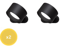 Livista Oplaadbaar Wandlamp – 2 Stuks – Draadloos Nachtlampje – Touch & Afstandsbediening – 3 Kleurtemperaturen – Dimbaar – USB – Zwart