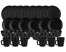 Livista Serviesset - 8 Persoons - 32 Delig - Zwart - Plastic