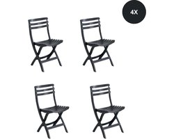 Livista® - Set van 4 Stoelen - Zwart - Vouwbaar - Draagbare, Eenvoudige Stoelen voor Tuin en Balkon