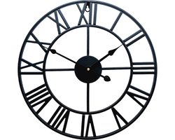 Livista® - Wandklok van Hoge Kwaliteit – Industriële Stijl – Moderne Klok – Stille Uurwerk – Diameter 40 cm – Metaal – Zwart