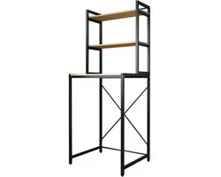 Livista® Wasmachine Kast - 3-Laags Opslagrek - Ruimtebesparende Wasruimte Organizer - 181x60x70 CM - Zwart