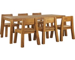 LIVORNO - Tuinset voor 6 stoelen - Lichte houtkleur - Acaciahout