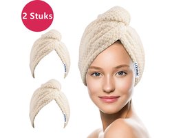 LIXIN 2 Stuks Haarhanddoek - Linnen - Haar Drogen Handdoeken - Microfiber - Haar Tulband - Handdoek - Sneldrogend - Super Absorberend - Zachte stof - Haar Cap